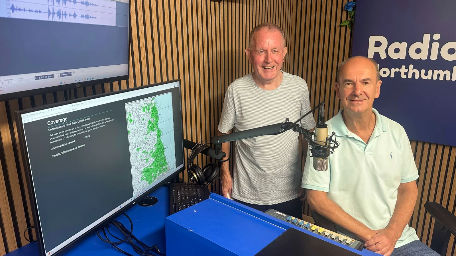 Norman West and Richard Finch in the Radio Northumberland studio